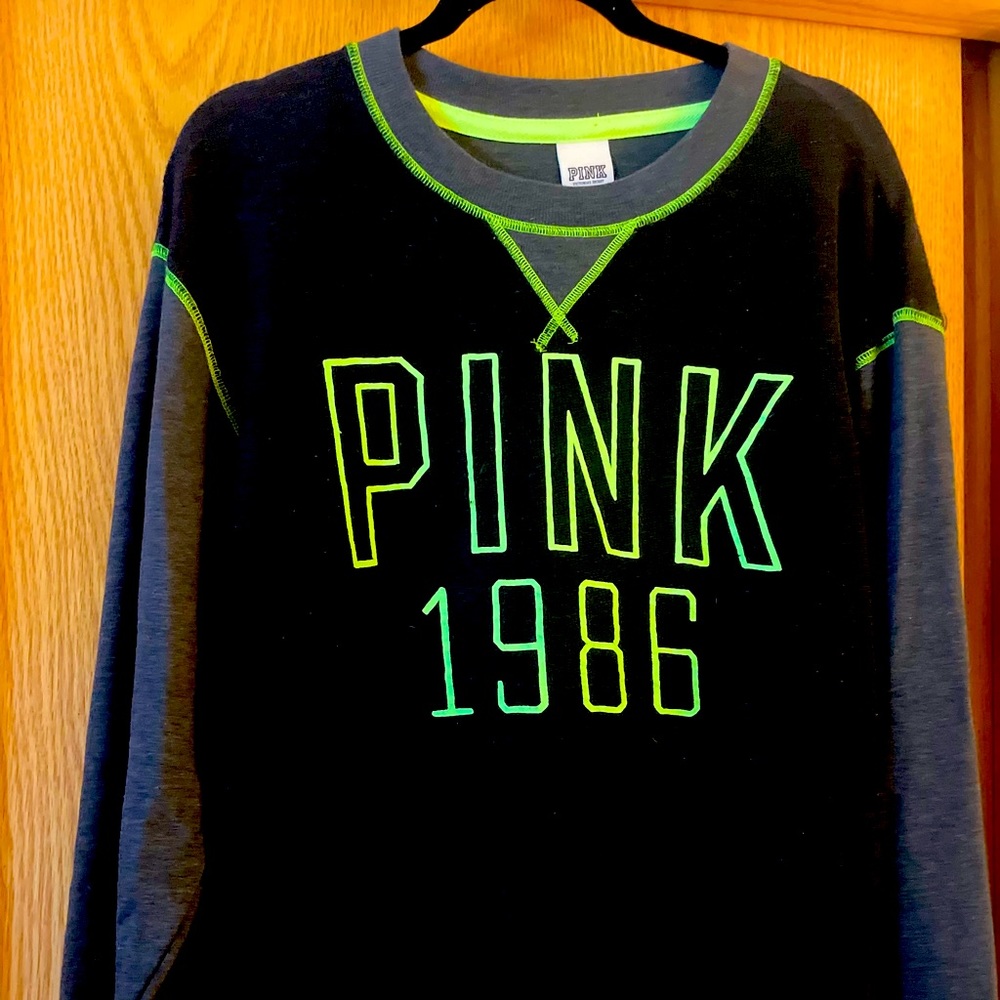 PINK Victoria Secret black crewneck